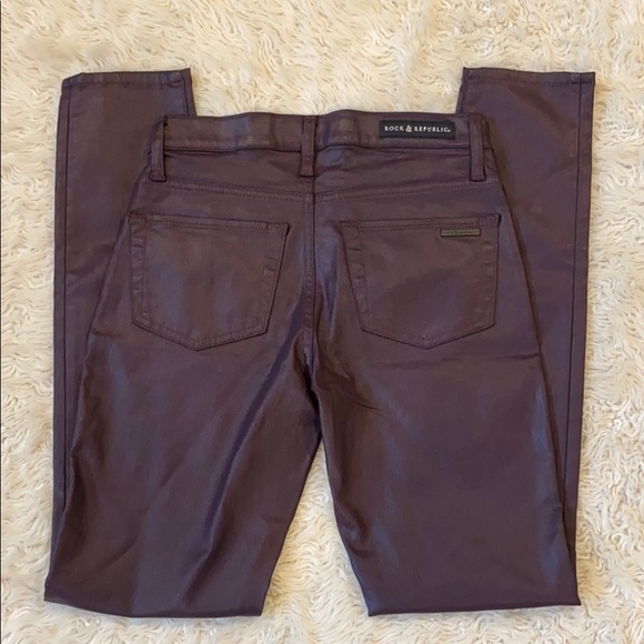 Rock & Republic Berlin Burgundy Skinny Jeans 2M - Picture 4 of 6